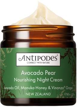 Nährende Nachtcreme für das Gesicht mit Avocadoöl - Antipodes Avocado Pear Nourishing Night Cream — Bild 60 ml