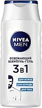 Düfte, Parfümerie und Kosmetik Erfrischendes 3in1 Shampoo-Gel - Nivea Men 3in1 Shower Gel