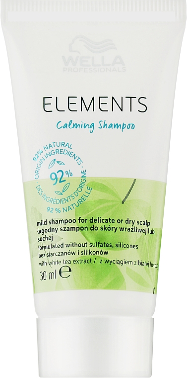 Beruhigendes Shampoo mit Weißtee-Extrakt für empfindliche oder trockene Kopfhaut - Wella Professionals Elements Calming Shampoo — Bild N1