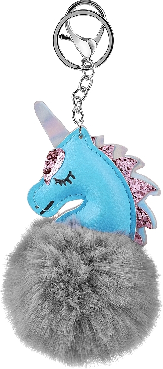 Plüschiger Schlüsselanhänger mit Einhorn blau 2 - Martinelia Keychain Unicorn Puff — Bild N1