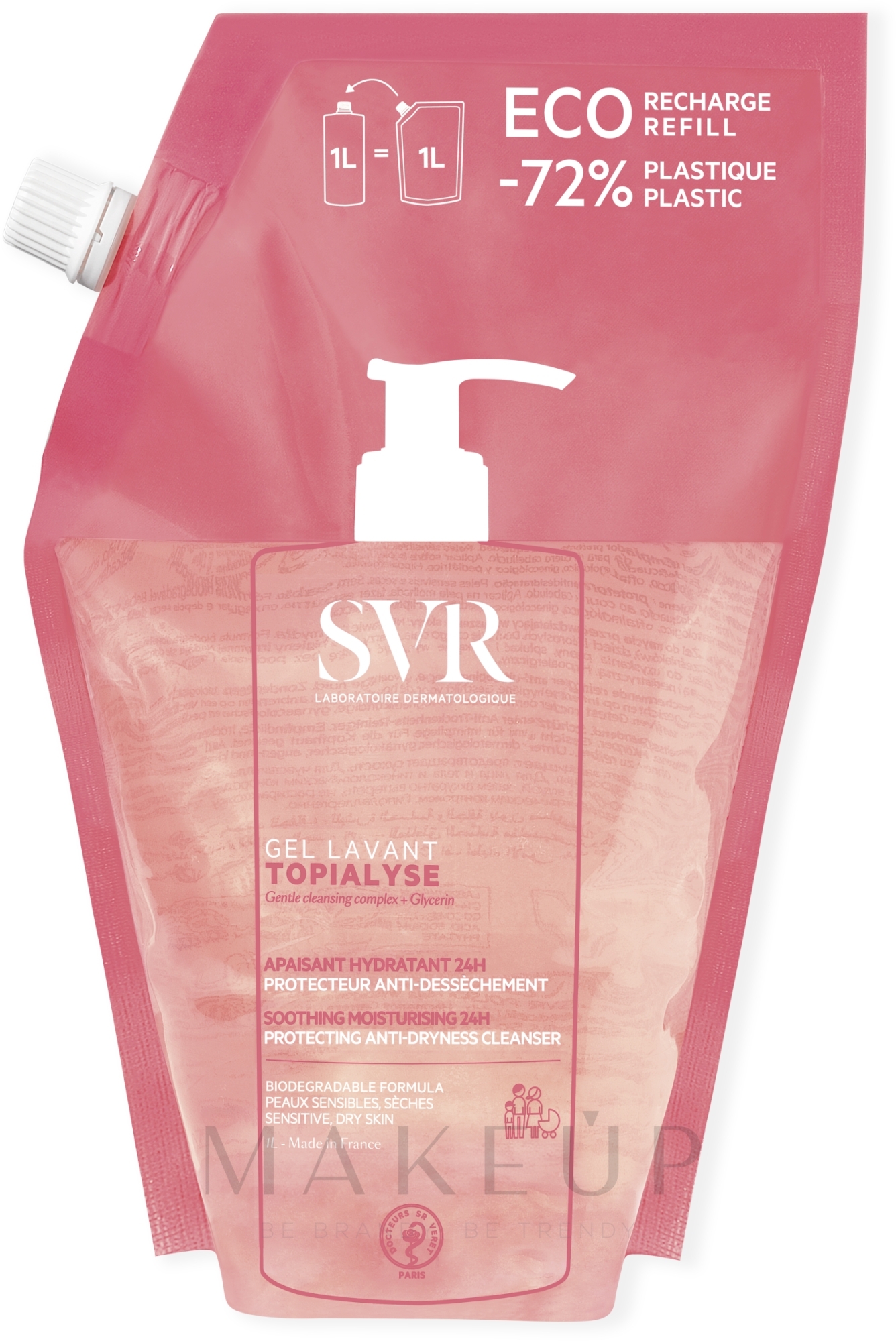 Reinigungsgel für Gesicht und Körper für trockene und empfindliche Haut - SVR Topialyse Gel Lavant — Bild 1000 ml