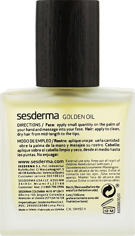 Goldenes Arganöl - Sesderma Laboratories Golden Argan Oil From Marocco 100% Pure — Bild N2