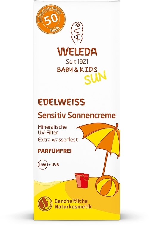 Wasserfeste Sonnenschutzcreme für Babys und Kinder SPF 50 - Weleda Edelweiss Baby&Kids Sun SPF 50 — Foto N2
