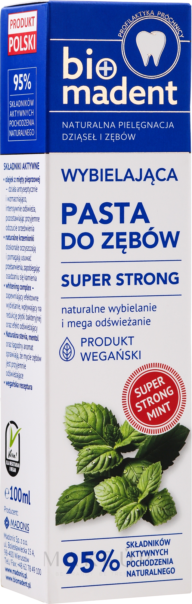 Aufhellende Zahnpasta mit Minzgeschmack - Bio Madent Super Strong — Bild 100 ml