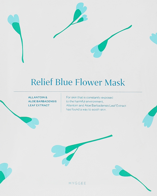 Beruhigende Gesichtsmaske - HYGGEE Relief Blue Flower Mask — Bild N1