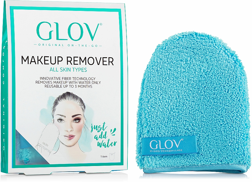 Handschuh zum Abschminken blau - Glov On The Go Makeup Remover Bouncy Blue
