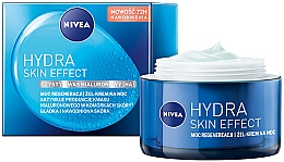 Regenerierende und feuchtigkeitsspendende Nachtgel-Creme für das Gesicht mit Hyaluronsäure - Nivea Hydra Skin Effect Power of Regeneration Night Gel-Cream — Bild N1