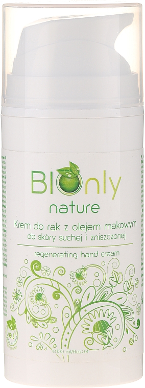 Regenerierende Handcreme mit Mohnöl - BIOnly Nature Regenerating Hand Cream — Bild N1