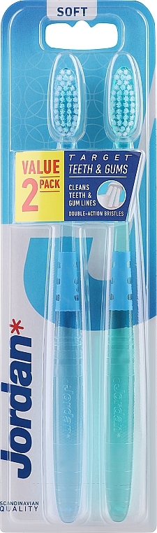 Zahnbürste weich Target Teeth & Gums grün, blau 2 St. - Jordan Target Teeth & Gums Toothbrush — Bild N4