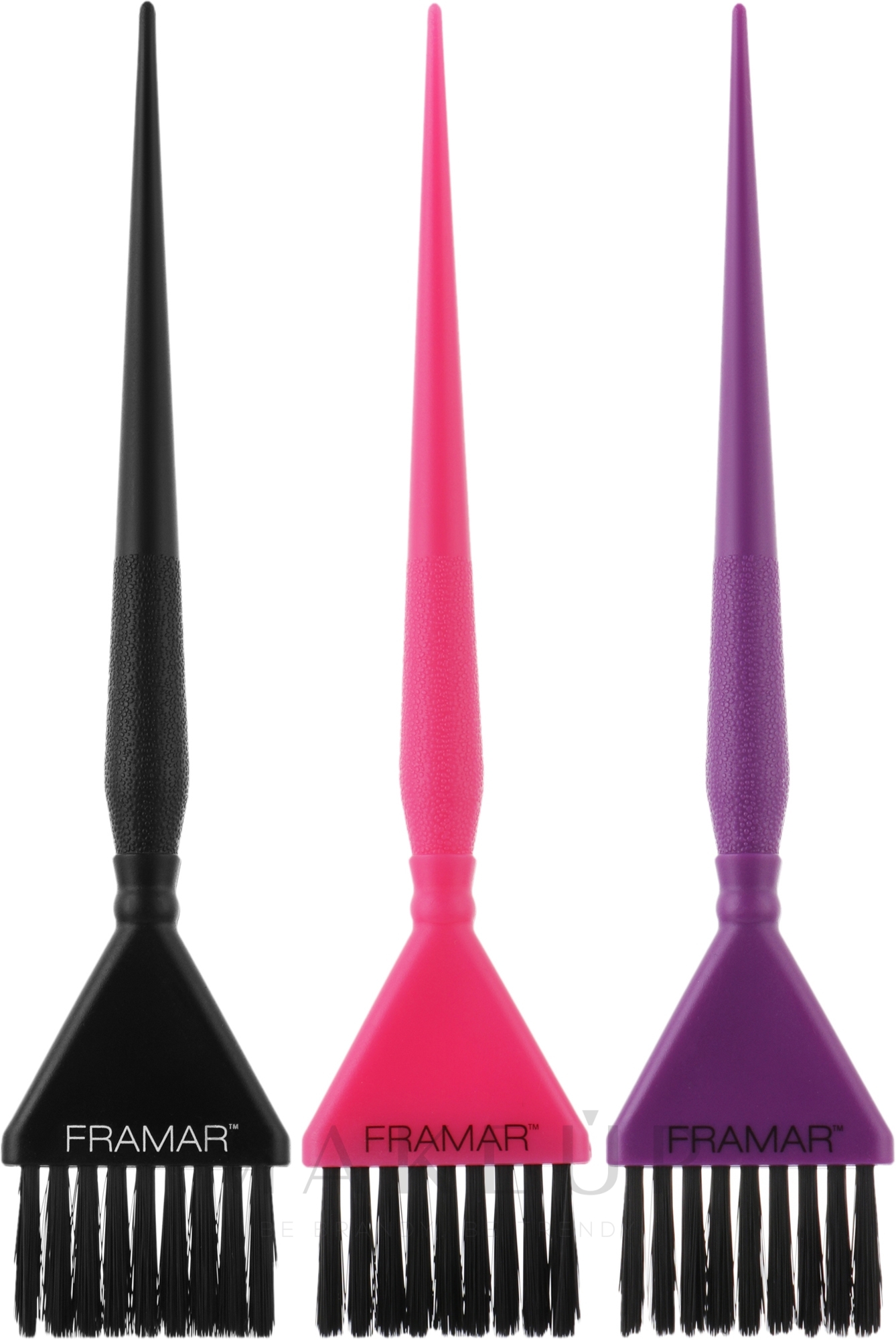 Haarfärbepinsel-Set schwarz, violett, rosa 3 St. - Framar Needle Coloring Brush — Bild 3 St.
