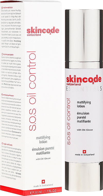 Mattierende Gesichtslotion mit CM-Glucan - Skincode Essentials S.O.S Oil Control Mattifying Lotion — Bild N1