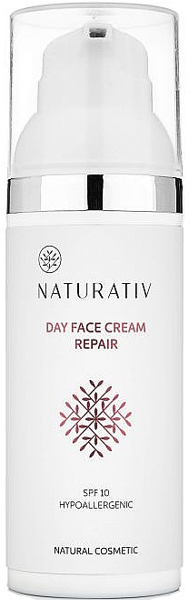 Reparierende Anti-Aging Tagescreme für Gesicht und Hals - Naturativ Day Face Cream Repair SPF 10 — Bild N1