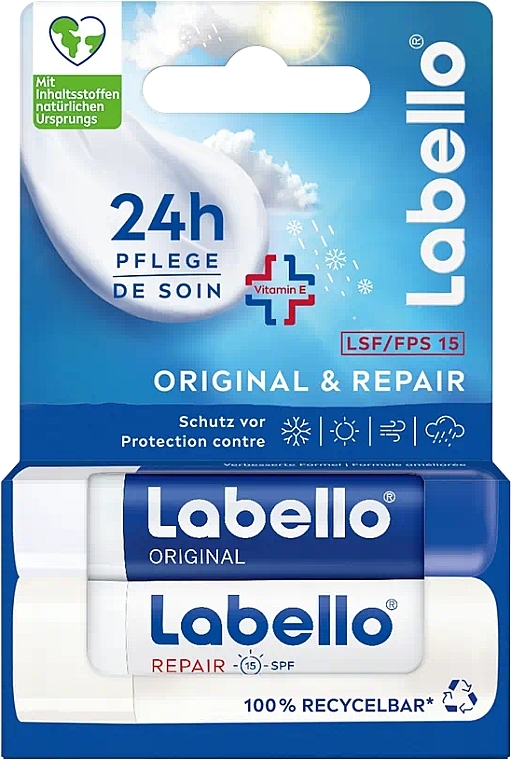 Lippenpflegeset - Labello Care Balm Set (Lippenbalsam 2x5.5ml) — Bild N1