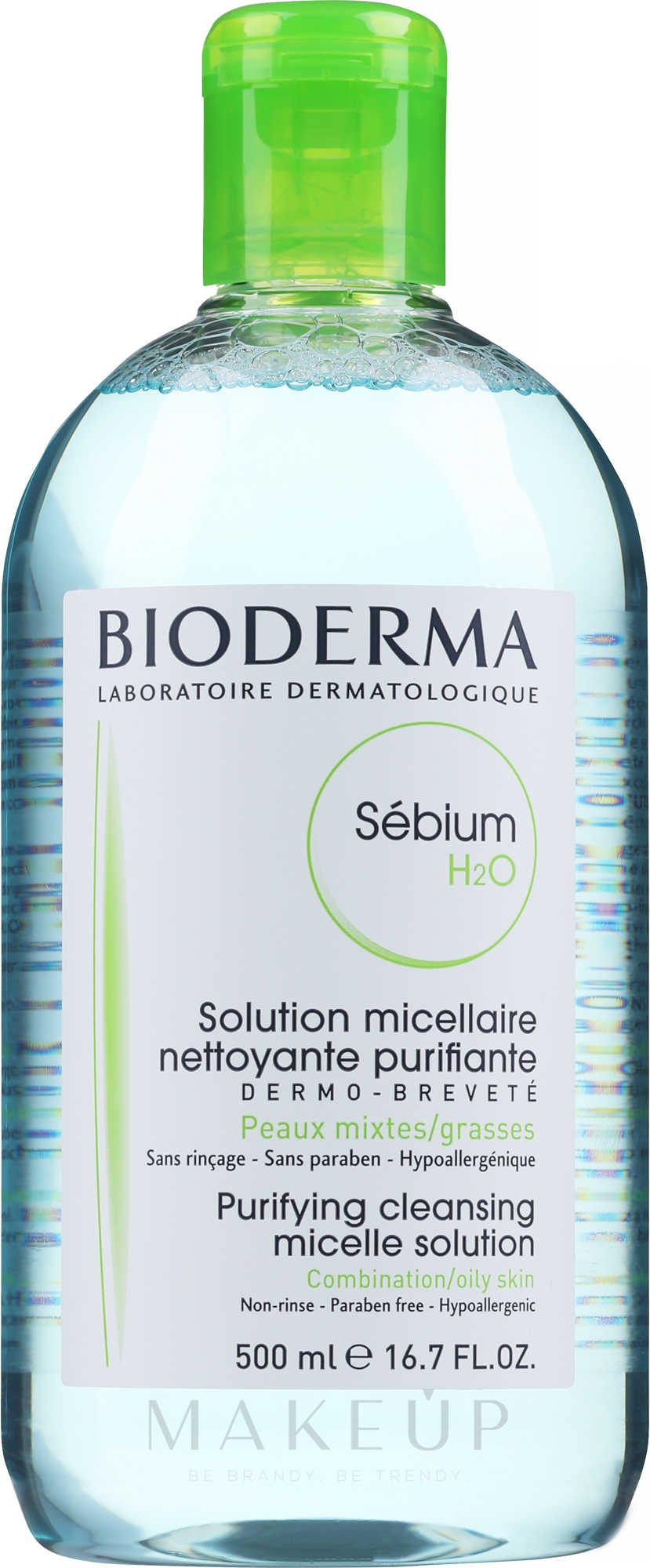 Klärendes, seboregulierendes und beruhigendes Mizellen-Reinigungswasser zum Abschminken für fettige und Mischhaut - Bioderma Sebium H2O Micellaire Solution — Foto 500 ml