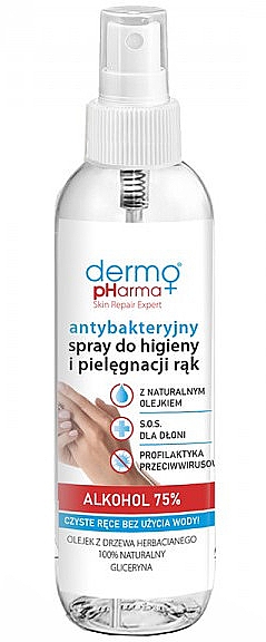 Antibakterielles Spray für Handpflege und Hygiene - Dermo Pharma Antibacterial Spray Alkohol 75% — Bild N2