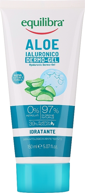 Feuchtigkeitsspendendes und beruhigendes Dermo-Gel mit Aloe Vera und Hyaluronsäure - Equilibra Extra 97% Aloe Gel — Bild N1