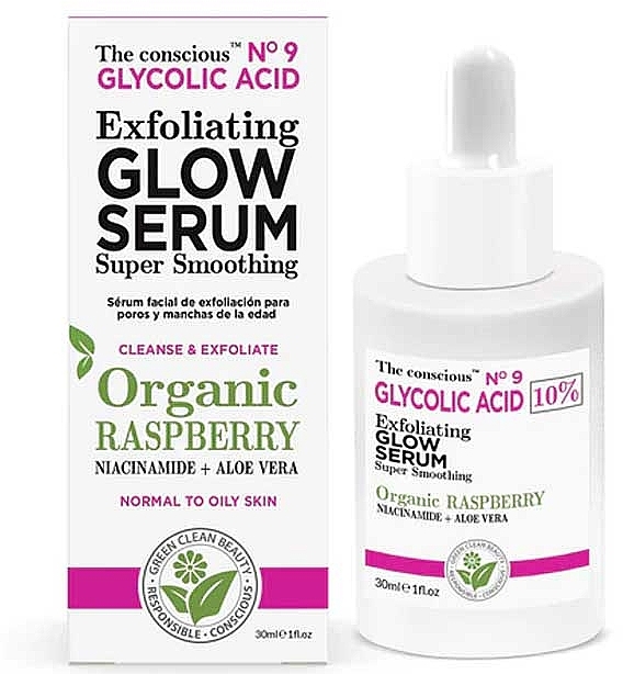 Gesichtsserum - Biovene Glycolic Acid Exfoliating Face Serum Organic Raspberry — Bild N1