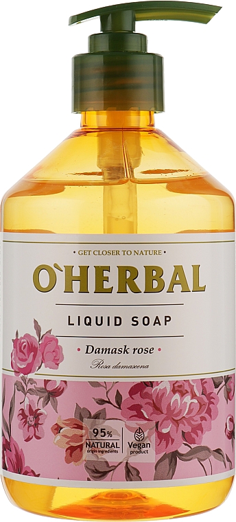 Flüssigseife mit Damaszener Rosenextrakt - O’Herbal Damask Rose Liquid Soap — Bild N1