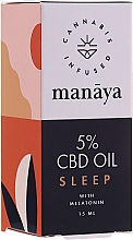 Düfte, Parfümerie und Kosmetik Entspannendes Hanföl mit Melatonin - Manaya 5 % CBD Oil Sleep With Melatonin