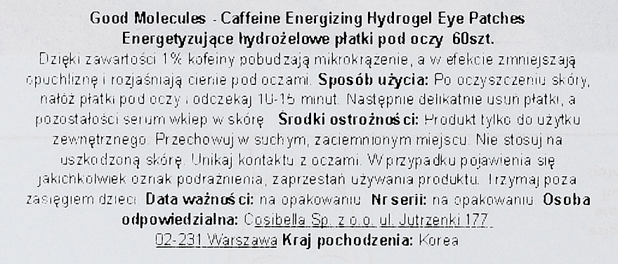 Hydrogel-Augenpatches mit Koffein - Good Molecules Caffeine Energizing Hydrogel Eye — Bild N3
