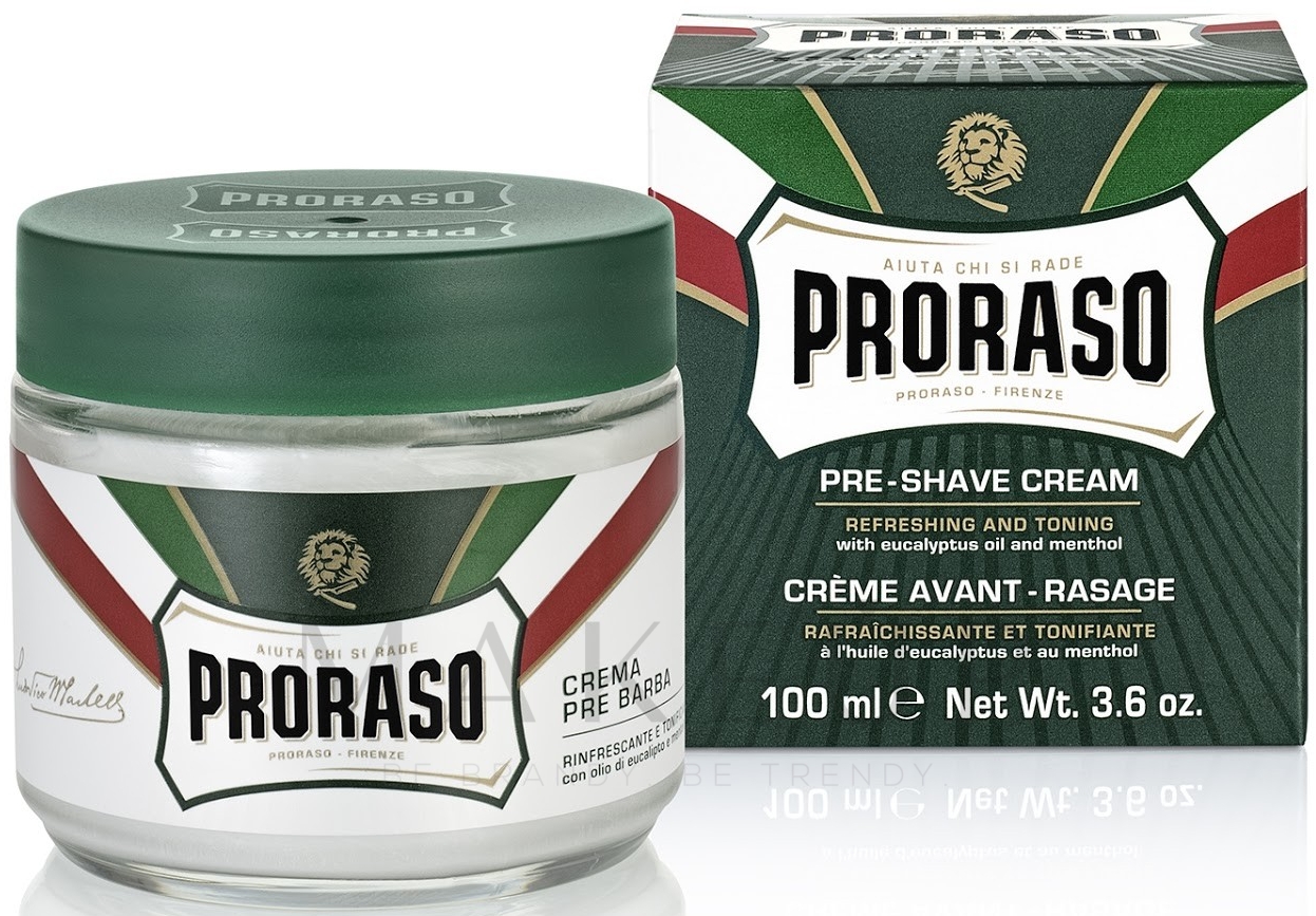 Pre Shave Creme mit Menthol und Eukalyptus - Proraso Green Pre Shaving Cream — Bild 100 ml
