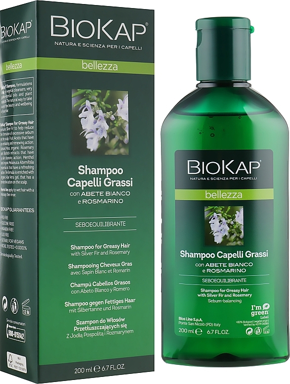 Shampoo für fettiges Haar - BiosLine BioKap Shampoo For Oily Hair With Silver Fir And Rosemary — Bild N4
