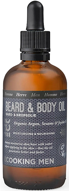 Pflegendes Bart- und Körperöl mit Argan- , Sesam- und Jojobaöl - Ecooking Men Beard & Body Oil — Bild N1