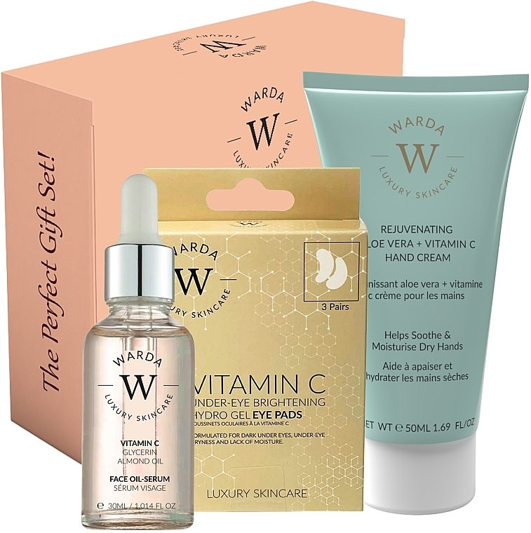 Set - Warda Bright & Hydrated Gift Set (oil/serum/30ml + h/cr/50ml + eye/pads/3pcs) — Bild N1