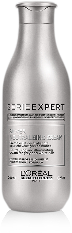 Neutralisierende und glänzende Haarspülung für graues und weißes Haar mit Babassuöl - L'Oreal Professionnel Silver Neutralising Cream Conditioner