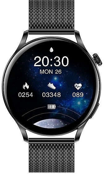 Smartwatch schwarzer Stahl - Garett Smartwatch Lady Elegance RT  — Bild N1