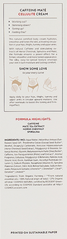 Straffende Anti-Cellulite Körpercreme mit Koffein, Rosskastanie, Spirulina und Mate - Madara Cosmetics Shape Cellulite Cream — Bild N3