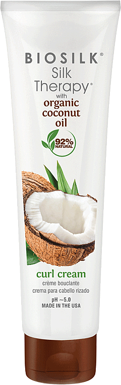 Haarstylingcreme für lockiges Haar mit Kokosnussöl - BioSilk Silk Therapy Organic Coconut Oil Curl Cream