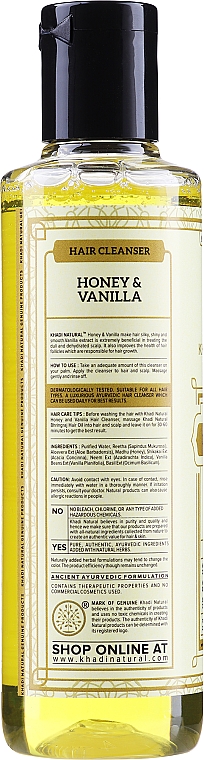Natürliches Kräutershampoo mit Honig und Vanille - Khadi Natural Ayurvedic Honey & Vanilla Hair Cleanser — Bild N2