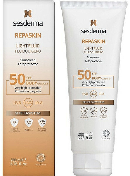 Leichtes Sonnenschutzfluid für den Körper SPF 50 - SesDerma Laboratories Repaskin Light Fluid Body Sunscreen SPF50 — Bild N1