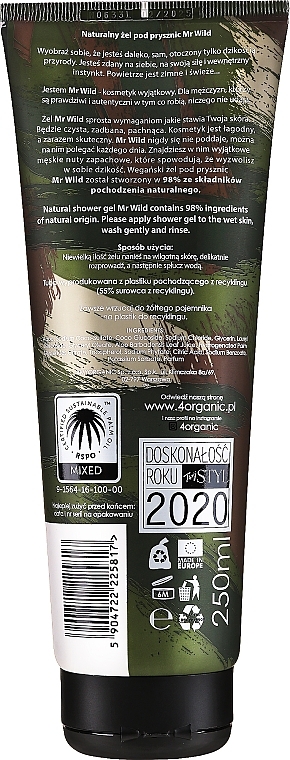 Natürliches Duschgel für Männer - 4Organic Mr Wild — Bild N5