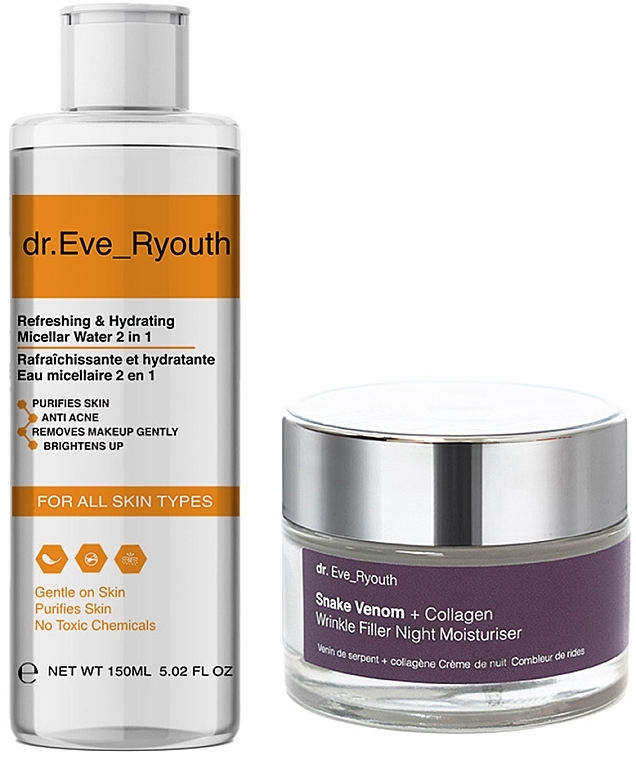 Gesichtspflegeset - Dr. Eve_Ryouth Revive & Renew Nighttime Set (Mizellenwasser 150ml + Creme 50ml) — Bild N1