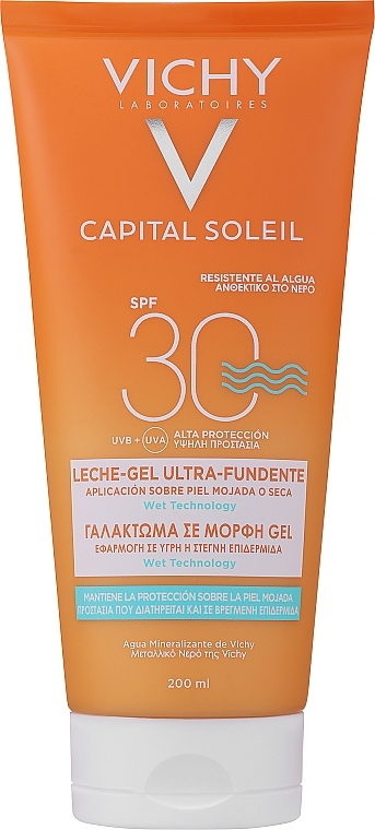 Sonnenschützendes Körpermilch-Gel für trockene oder nasse Haut SPF 30 - Vichy Ideal Soleil Ultra-Melting Milk Gel SPF 30 — Bild N2