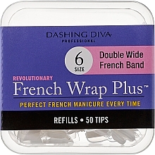 Nageltips French Wrap - Dashing Diva French Wrap Plus Double Wide White 50 Tips Size 6 — Bild N1