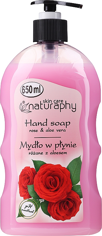 Flüssige Handseife Rose und Aloe Vera - Naturaphy Rose & Aloe Vera Hand Soap — Bild N1