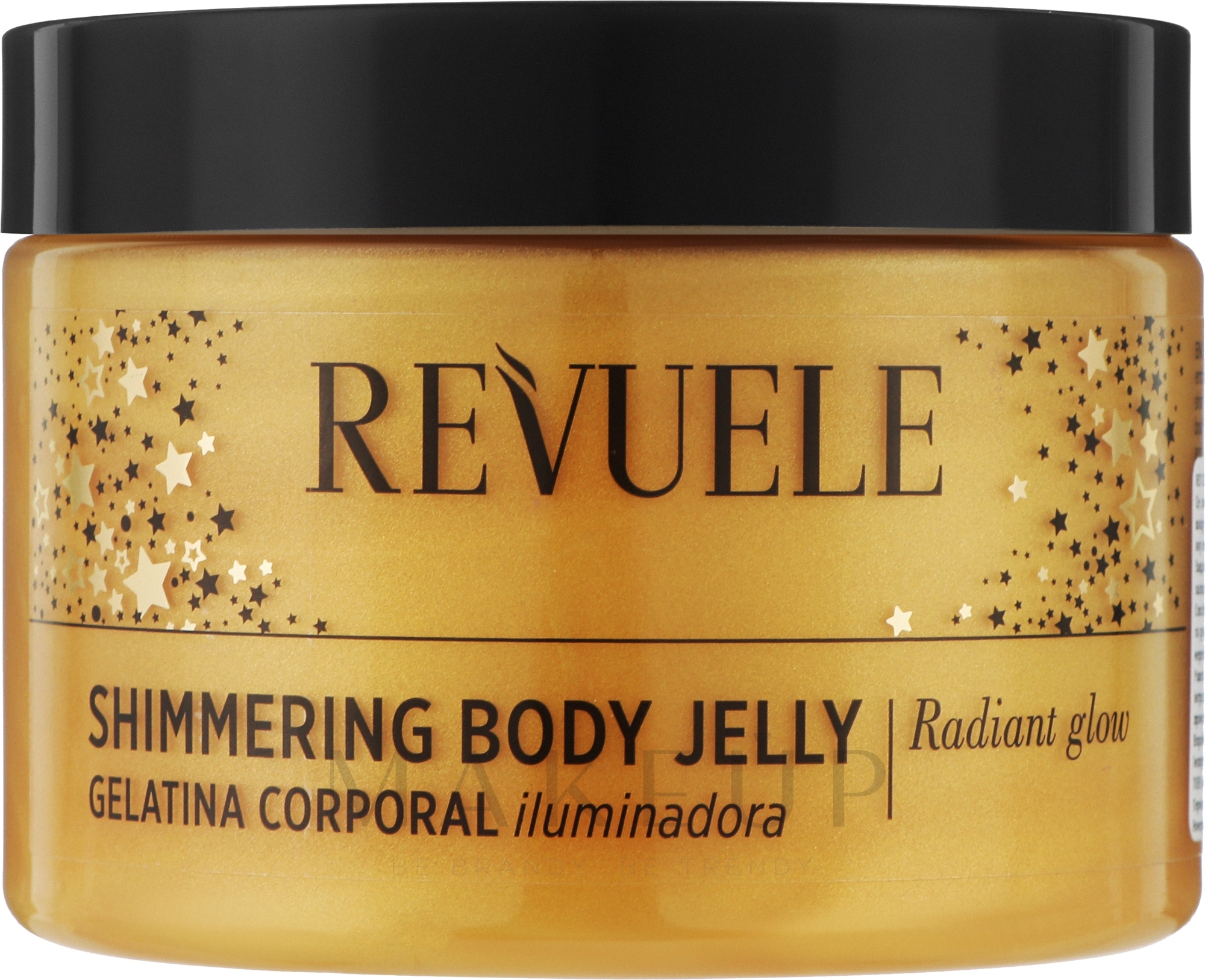 Schimmerndes Körpergelee mit Noni- und Kokosnuss-Extrakt - Revuele Shimmering Body Jelly Gold — Bild 400 ml