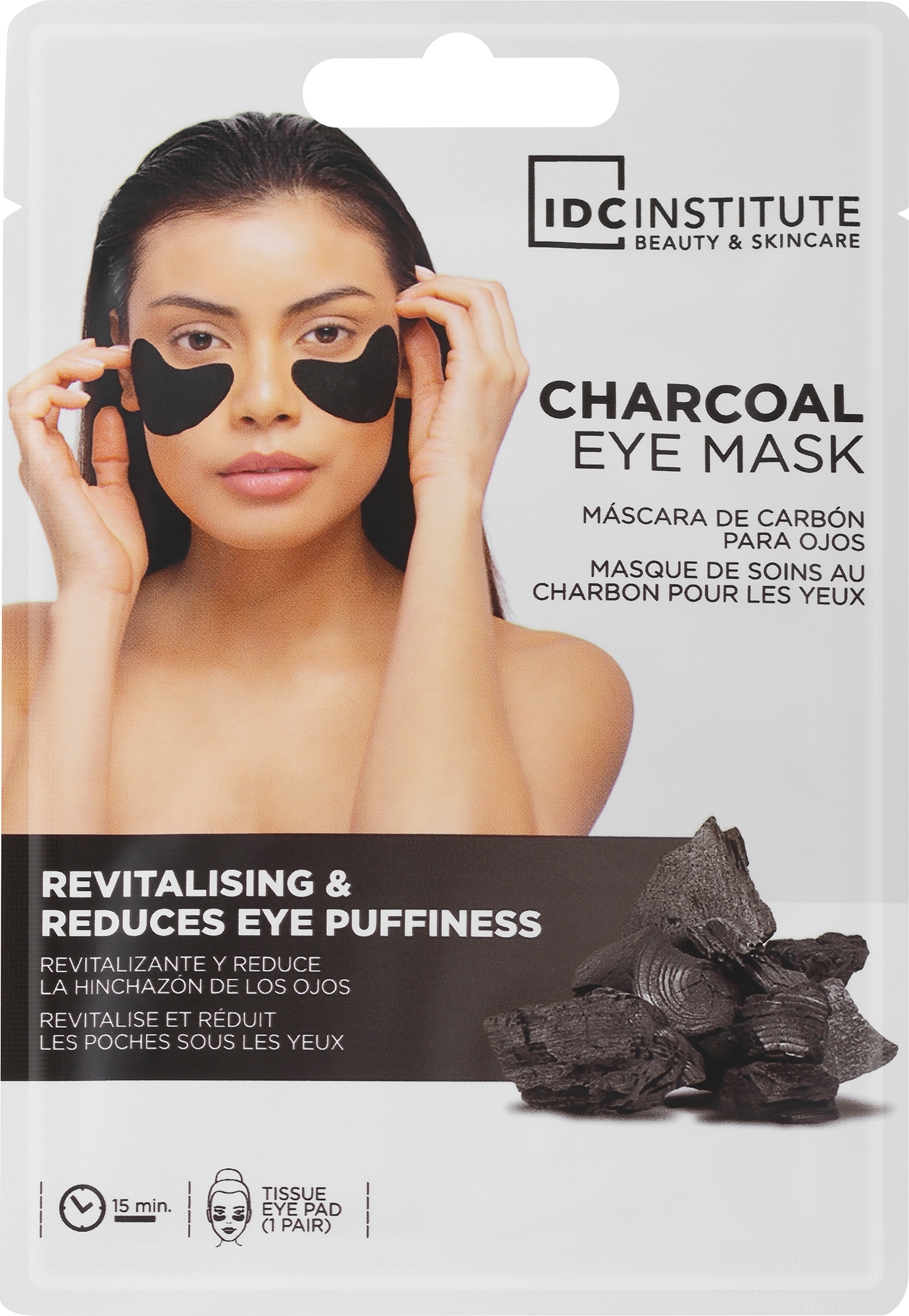 Kohlemaske für die Augenkontur - IDC Institute Charcoal Eye Mask — Bild 2 St.