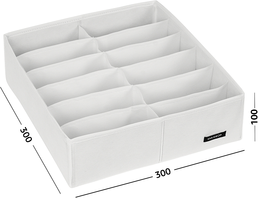 Aufbewahrungs-Organizer mit 12 Fächern weiß 30x30x10 cm Home - MAKEUP Drawer Underwear Organizer White — Bild N2