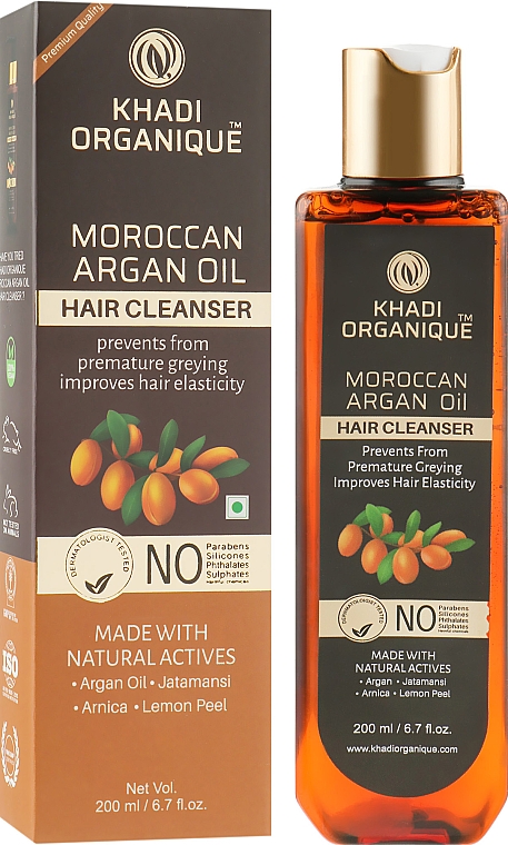 Natürliches sulfatfreies Shampoo mit marokkanischem Arganöl - Khadi Organique Moroccan Argan Oil Hair Cleanser — Bild N1