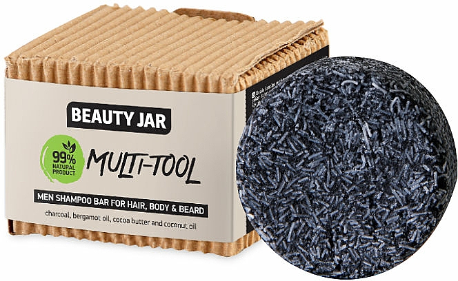 Festes Männershampoo für Haar, Körper und Bart - Beauty Jar Multi-Tool Men Shampoo Bar For Hair, Body & Beard — Bild N1