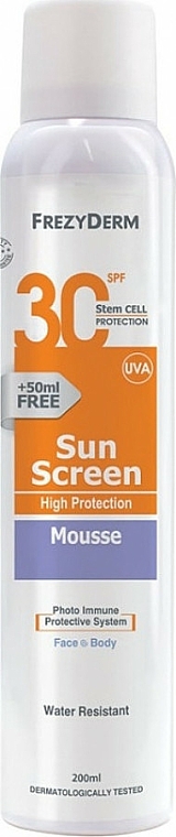 Sonnenschützende Körper- und Gesichtsmousse SPF 30 - Frezyderm Sun Screen Mousse SPF30 — Bild N1