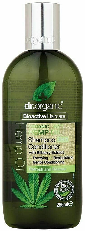 2in1 Shampoo und Haarspülung mit Hanföl - Dr. Organic Bioactive Haircare Organic Hemp Oil 2 in 1 Shampoo Conditioner — Bild N1