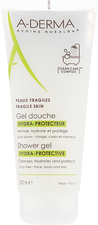 Feuchtigkeitsspendendes Duschgel für Körper, Haare und Gesicht - A-Derma Hydra-Protective Shower Gel — Bild N1