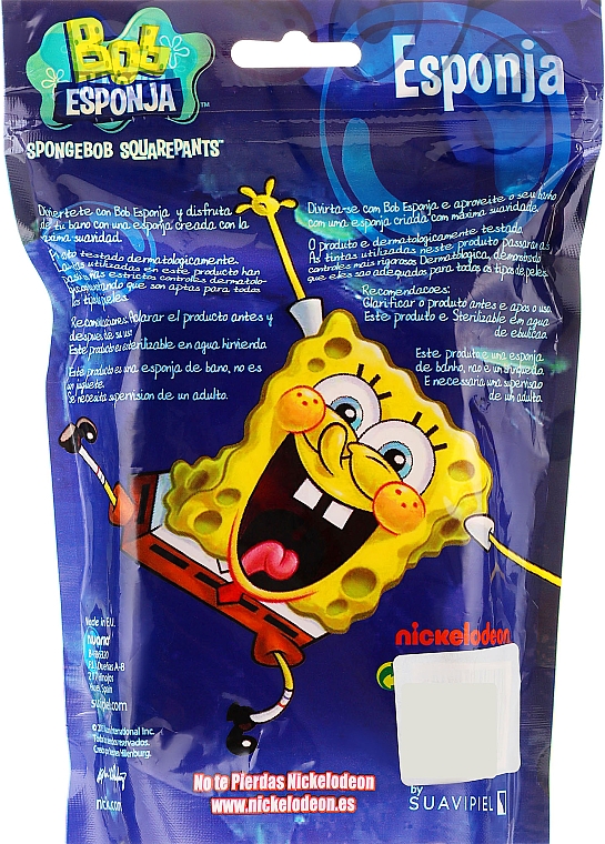 Kinder-Badeschwamm SpongeBob blau-gelb - Suavipiel Sponge Bob Bath Sponge — Foto N5
