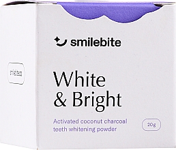 Düfte, Parfümerie und Kosmetik Zahnaufhellungspulver mit Kokoskohle - Smilebite White & Brigh Coconut Charcoal Teeth Whitening Powder