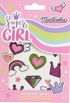 Glitzerndes Körpertattoo für Kinder Super girl - Martinelia — Bild N1